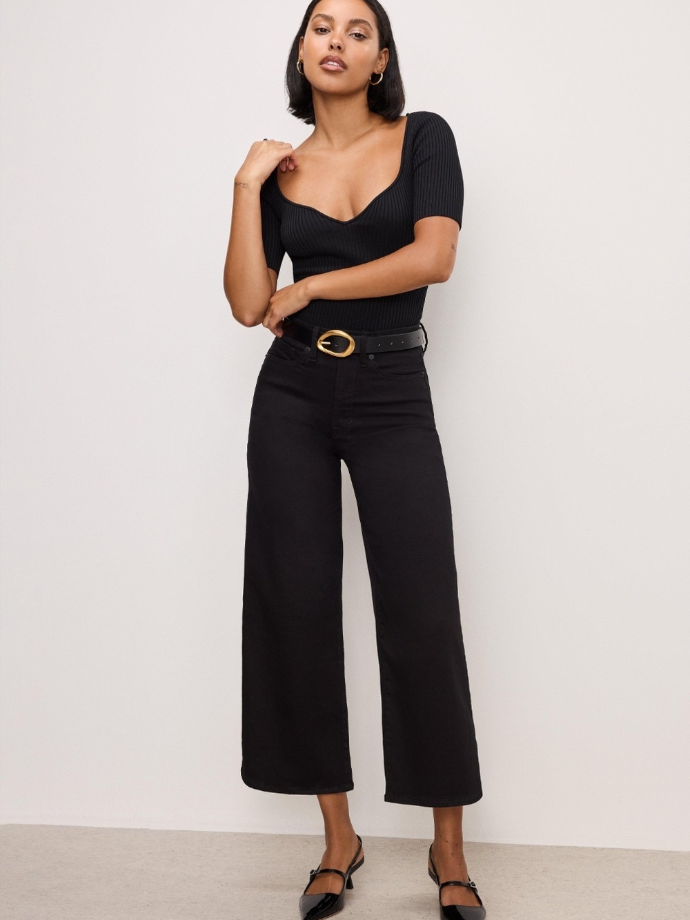 Good American Good Waist Palazzo Crop, 4/27